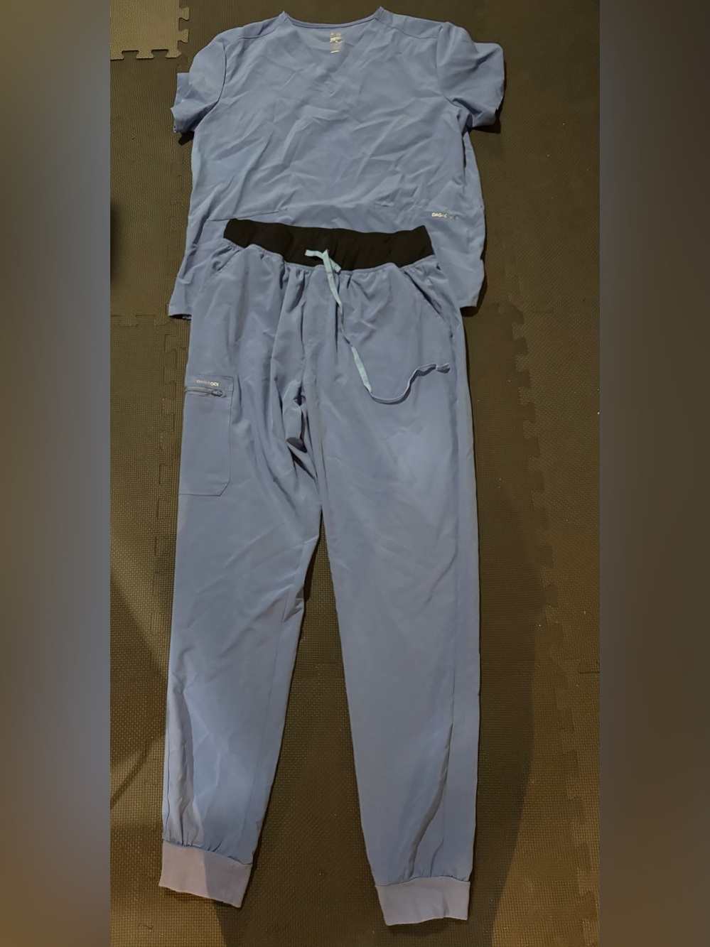 Light Blue Drawstring Scrubs